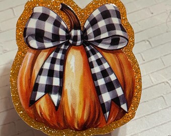 Id Badge, Fall Boujee Pumpkin Retractable Reel | Handmade Acrylic Topper | Swivel Alligator Clip, Nurse Gift