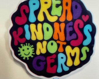 Hospital Id Badge, Spread Kindness Not Germs Retractable Reel - Alligator Clip, For Nurses Teachers Counselors