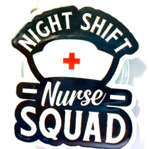 Night shift nurse squad RN badge reel retractable cna Lpn hospital nursing school grad gift appreciation