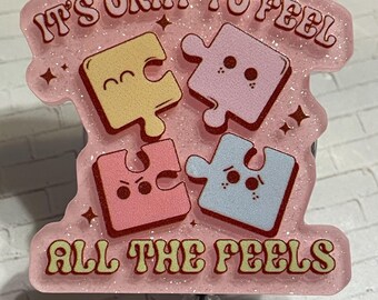 Its Okay To Feel Badge Reel, Mental Health Awareness Design, Retractable ID, Alligator Clip, School Counselor Nurse Therapist