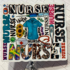 I love All things nursing NURSE RN badge reel retractable cna Lpn hospital nursing school grad gift