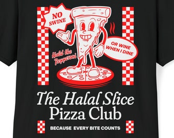 Camisa Halal - Halal divertido - Camisa Halal divertida - Regalo de Ramadán - Club de pizza Halal - Camiseta Halal islámica - Halal musulmán - Ropa de calle islámica