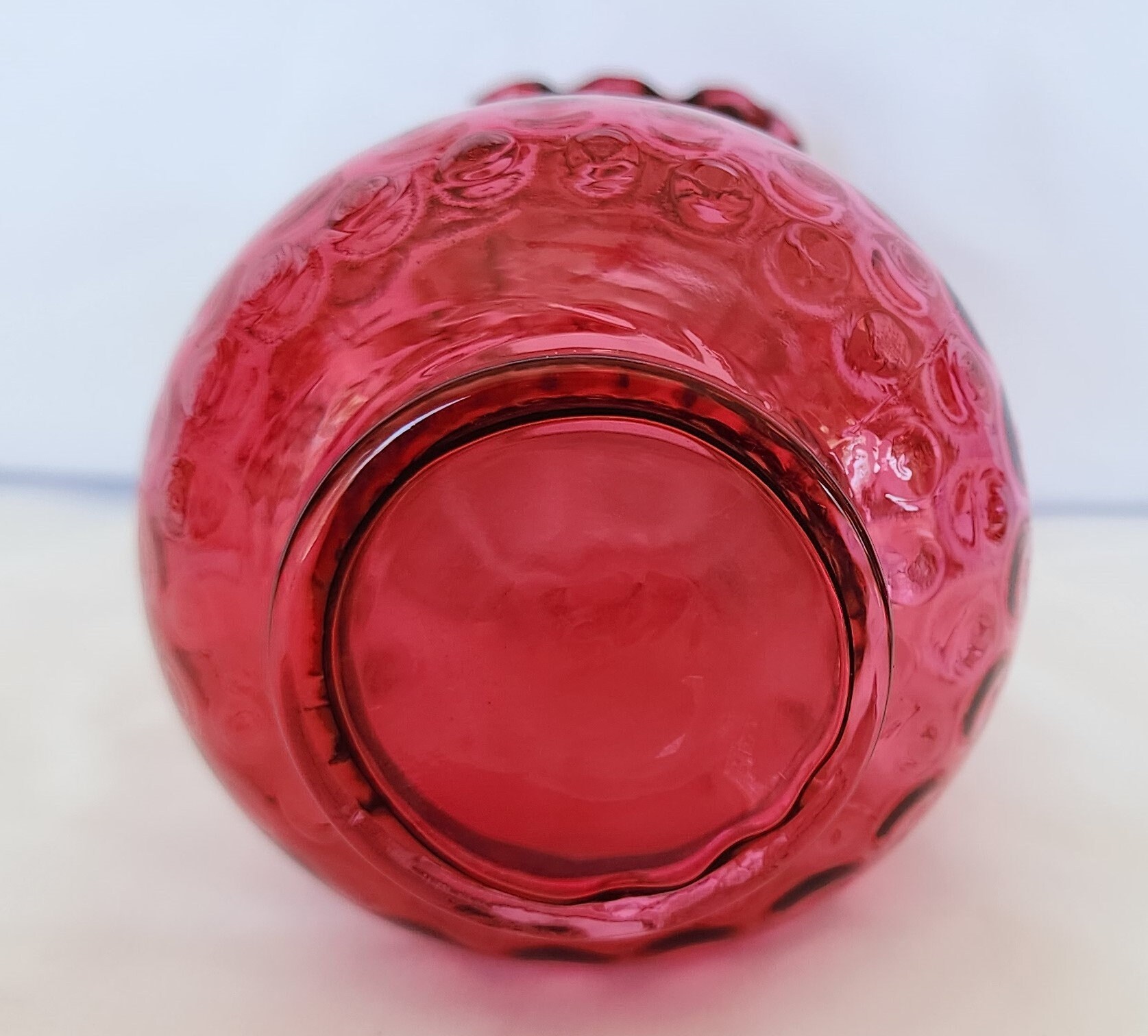 Fenton Glass Vase Ruby Overlay Cranberry 6 Inch - Etsy