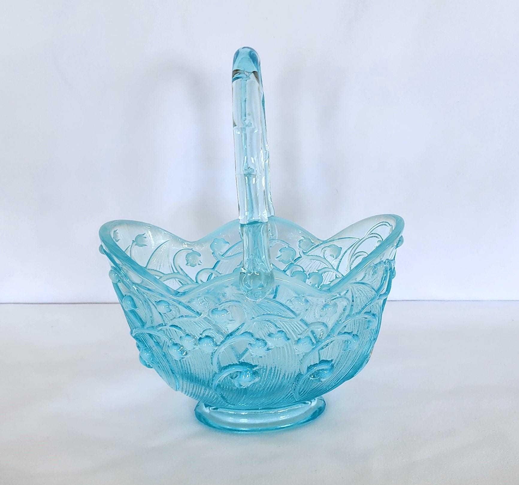 Fenton Blue Basket - Etsy