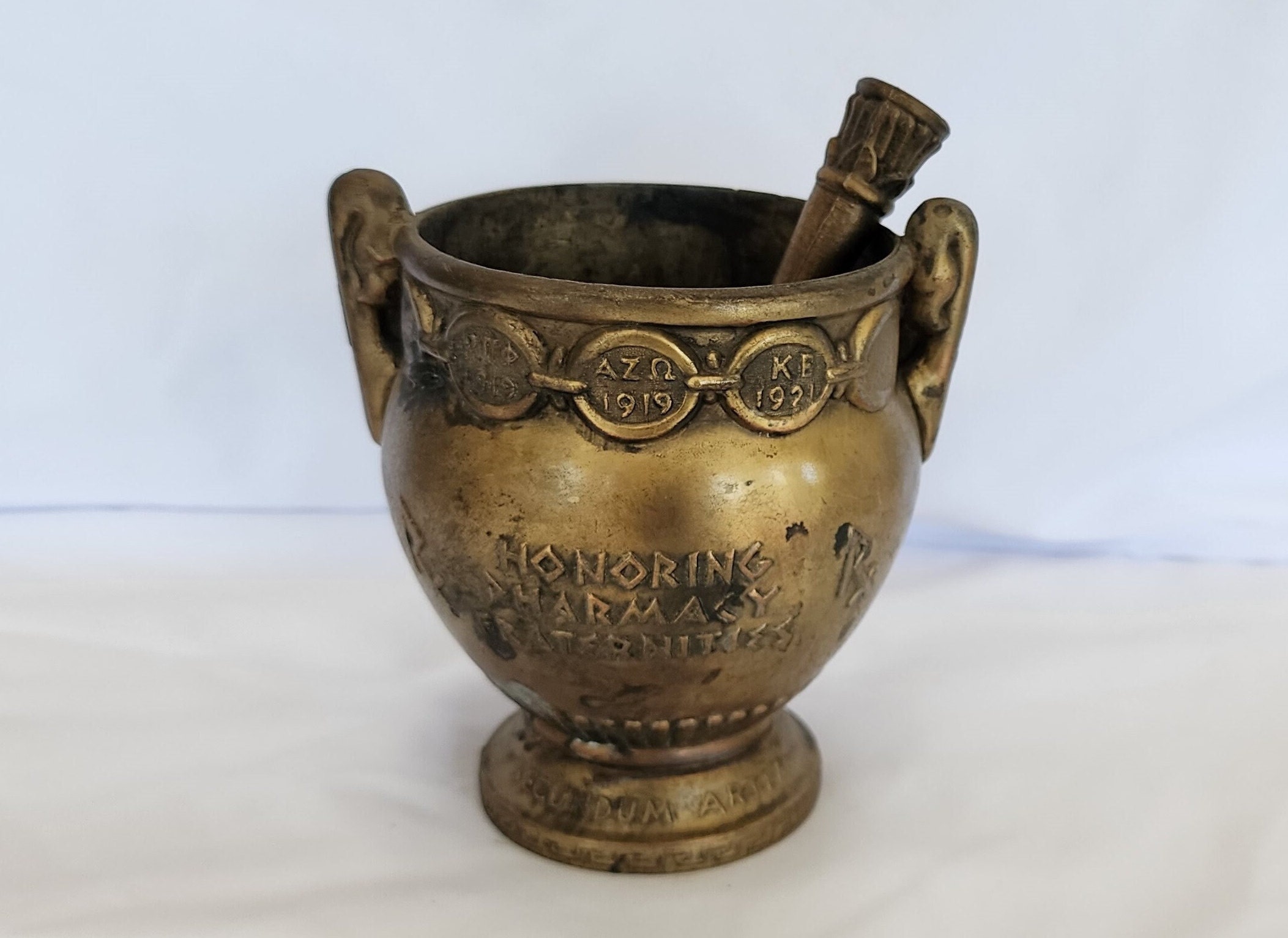 Schering mortar and pestle Honoring Pharmacy Fraternities 1979