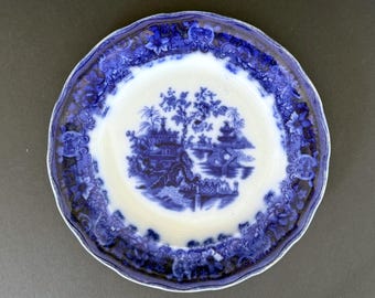 Antique Flow Blue Ironstone 7.5