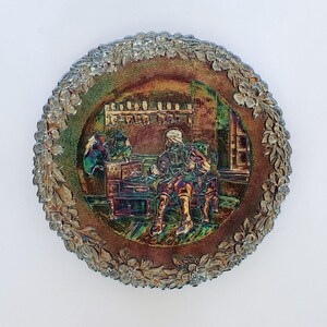 Plato de colección de vidrio de carnaval de Fenton, Thomas Beard, 1973