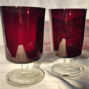 Red wine glasses Luminarc Ruby Red goblets with crystal base 5 1/2&quot; tall