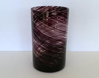 vase vintage en verre soufflé améthyste, 20 cm (20 po.)