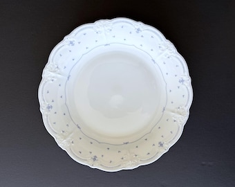 Tirschenteuth Fleur de Lis Blue Bread and Butter Plate Baronesse Style Germany 6 3/4"
