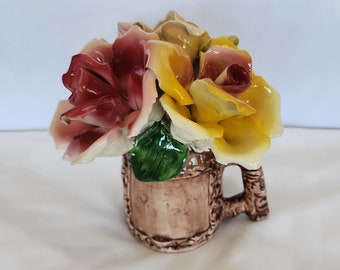 Vintage Capodimonte Porcelain Flower Bouquet - 8
