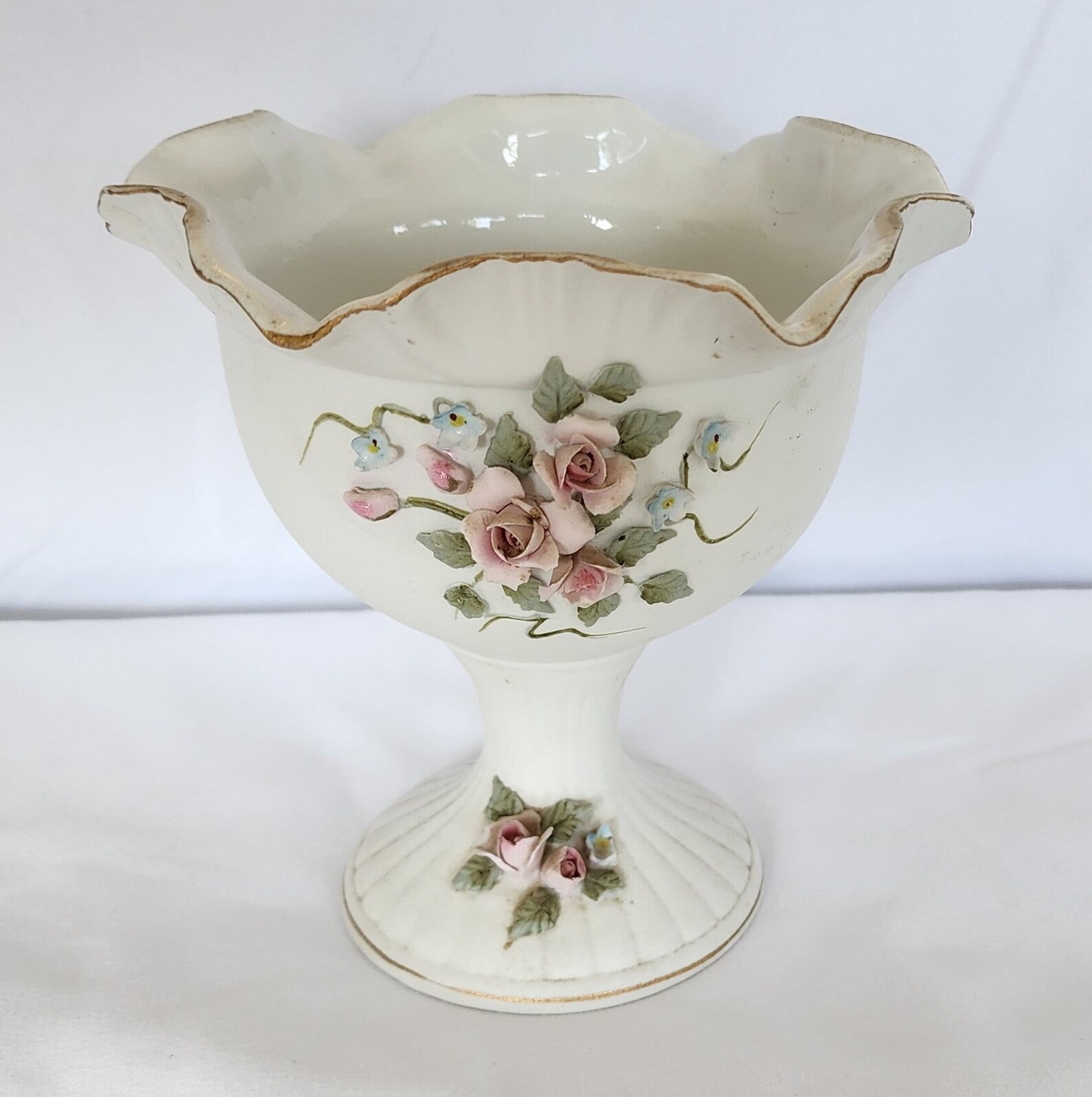 Lefton China Roses Vintage Lefton China Chalice: Hand-painted Roses, Ruffled Rim - Etsy