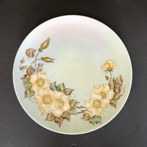 Hand painted floral LHS Hutschenreuther Selb plate Bavaria Germany signed 1957 10 1/4 inch