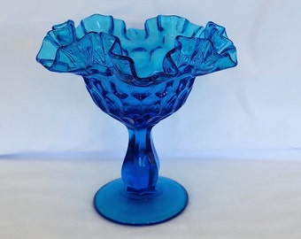 フェントン コンポート コロニアルブルー サムプリント皿 6インチ