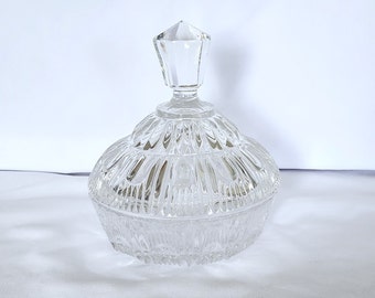 Bombonera vintage de cristal con tapa