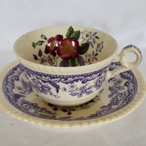 Teacup Spode Mayflower one (of 5) vintage Copeland Spode teacup and saucer 2/8772