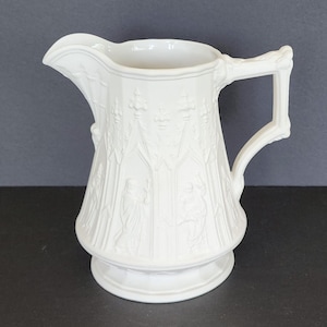 Portmeirion Porcelain Parian Ware large jug British Heritage Collection England saints 8 1/2 inch
