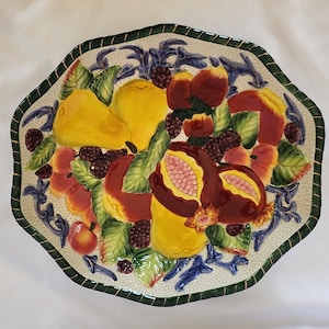 Serving bowl Fitz and Floyd Florentine Fruit oval vegetable bowl 10 inch