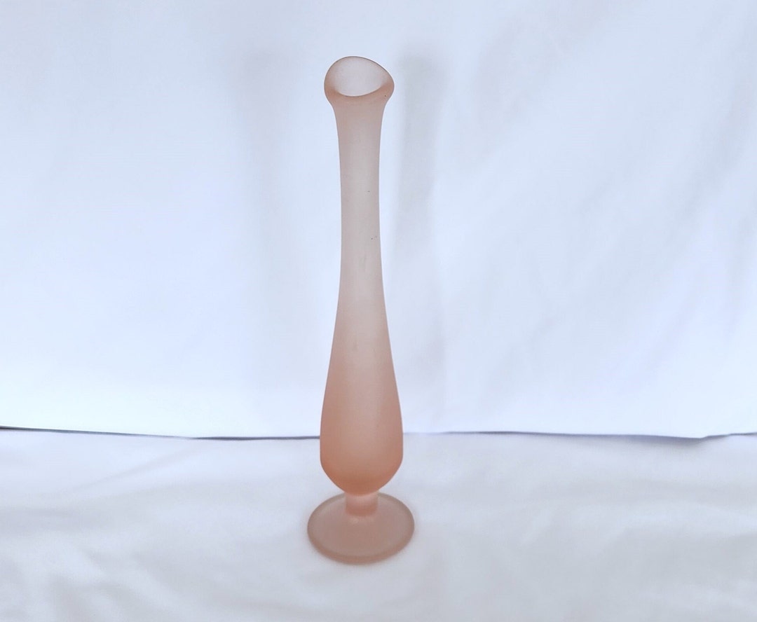 Vintage Glass Satin Pink Swung Vase 9 1/2 Inch Etsy
