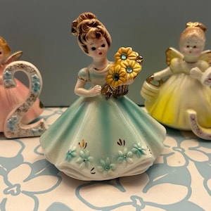 Vintage Josef Originals Birthday Angels 2,3 and Birthstone Doll March