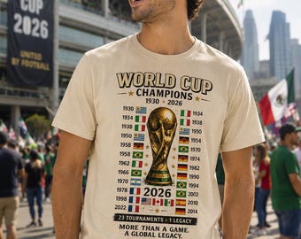 World Cup Champions 2026 Trophy T-shirt | Soccer World Cup Winners List
