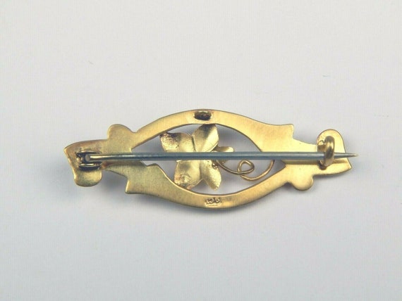 Dainty 9 kt Yellow Gold ART NOUVEAU c. 1900's Flo… - image 5