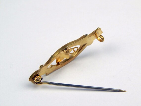 Dainty 9 kt Yellow Gold ART NOUVEAU c. 1900's Flo… - image 3