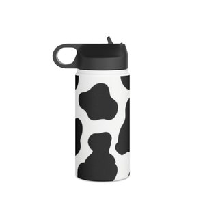 Cow Print Stainless Steel Water Bottle, Standard Lid