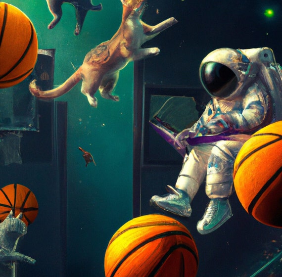Astronaut In Space Playing A Sport