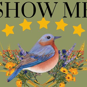 Missouri themed digital print: Show Me Bluebird