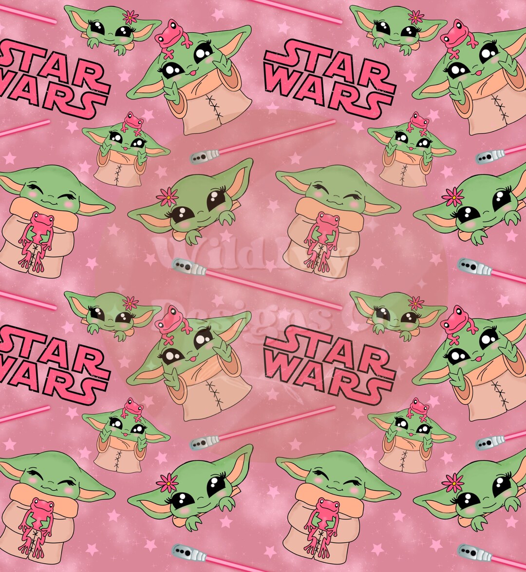 Star Wars Baby Yoda Pink Colorway Seamless Pattern, Seamless File - Etsy