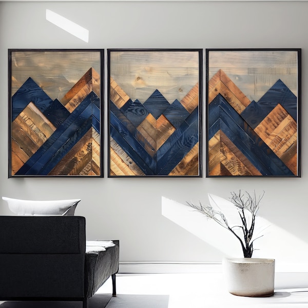 Blue and Brown Decor Etsy