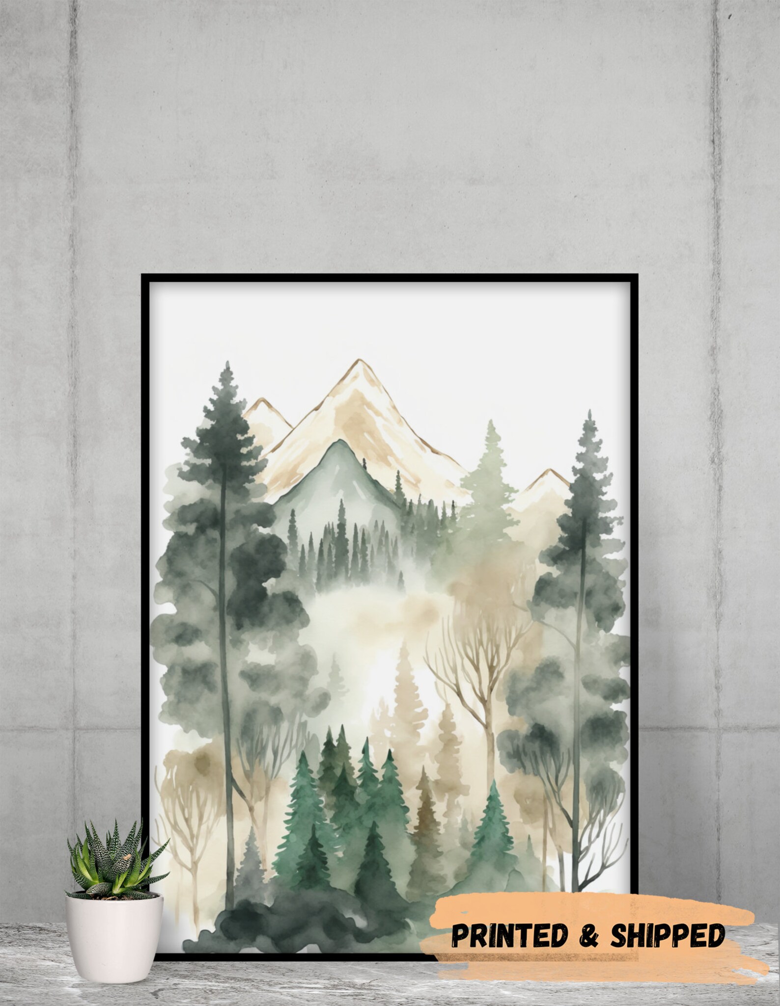 Forest Nursery Decor Art Prints, Set of 3, Mountain Nursery Wall Art ...