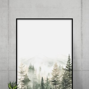 Mountain Nursery Decor Printable, Set of 3, Nursery Wall Art, Tree ...