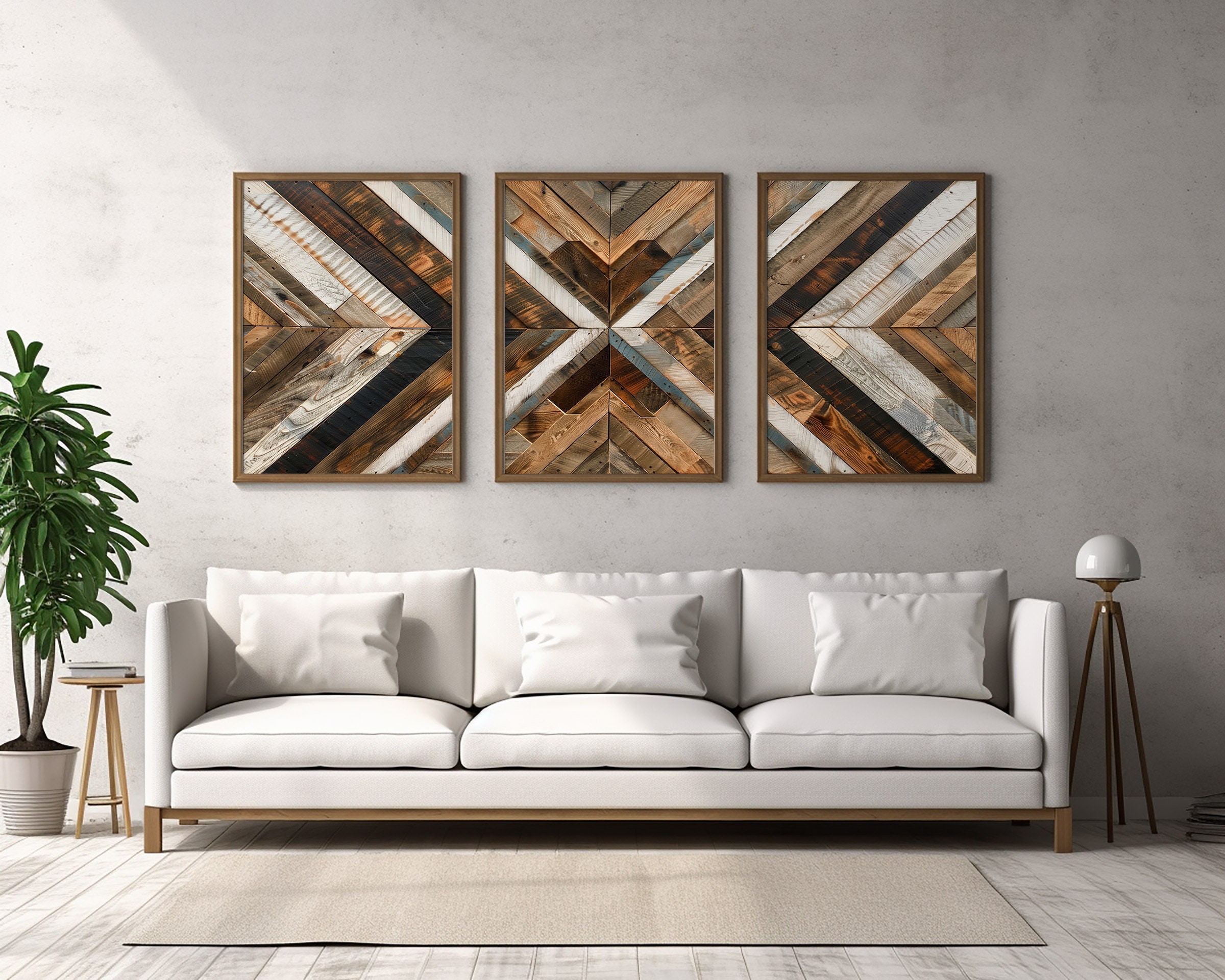 Lakelzdecor Symmetric Minimalistic Abstract, Geometric Wood