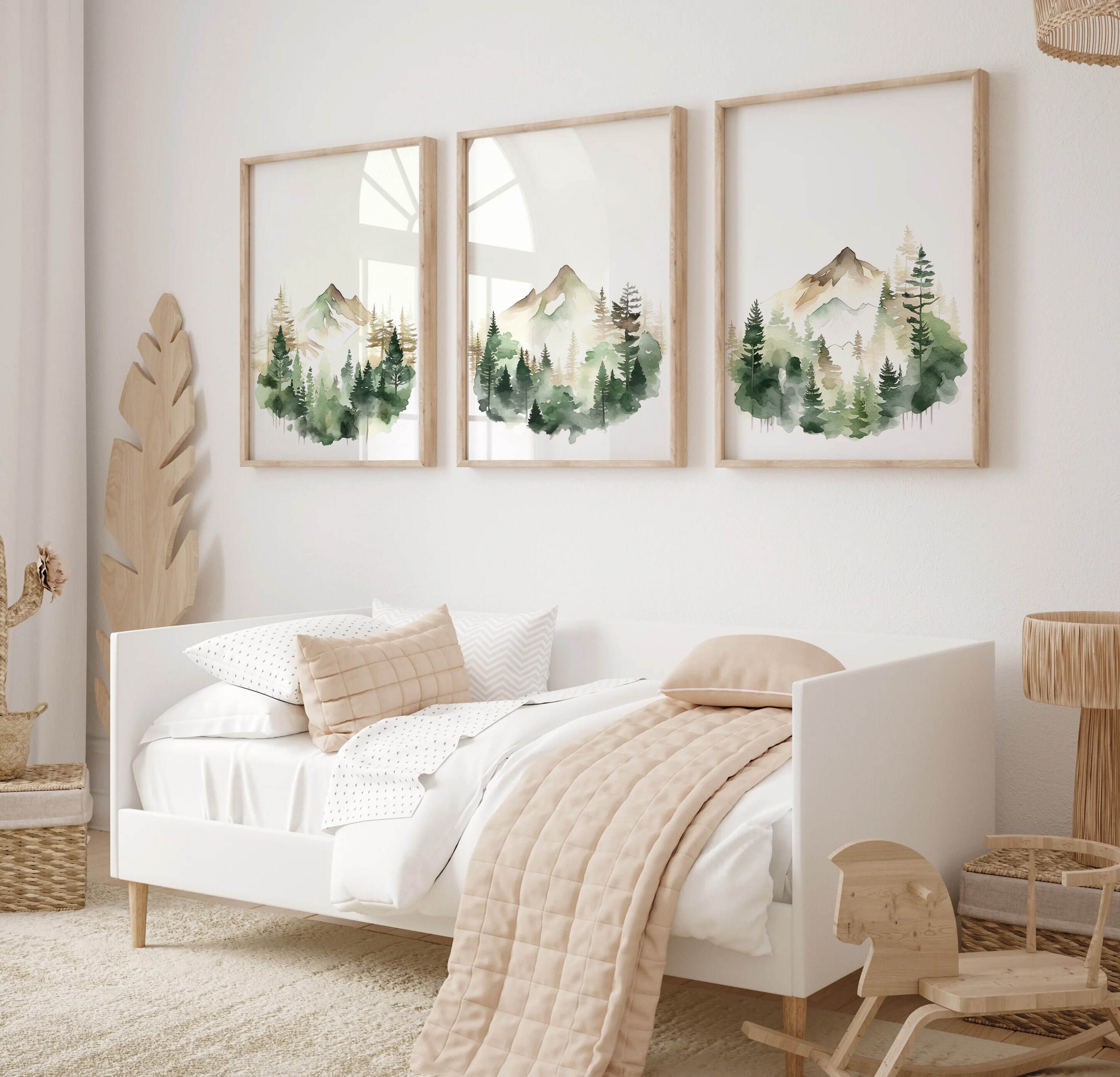 Mountain Forest Nursery Decor Printable, Set of 3, Nursery Wall Art ...