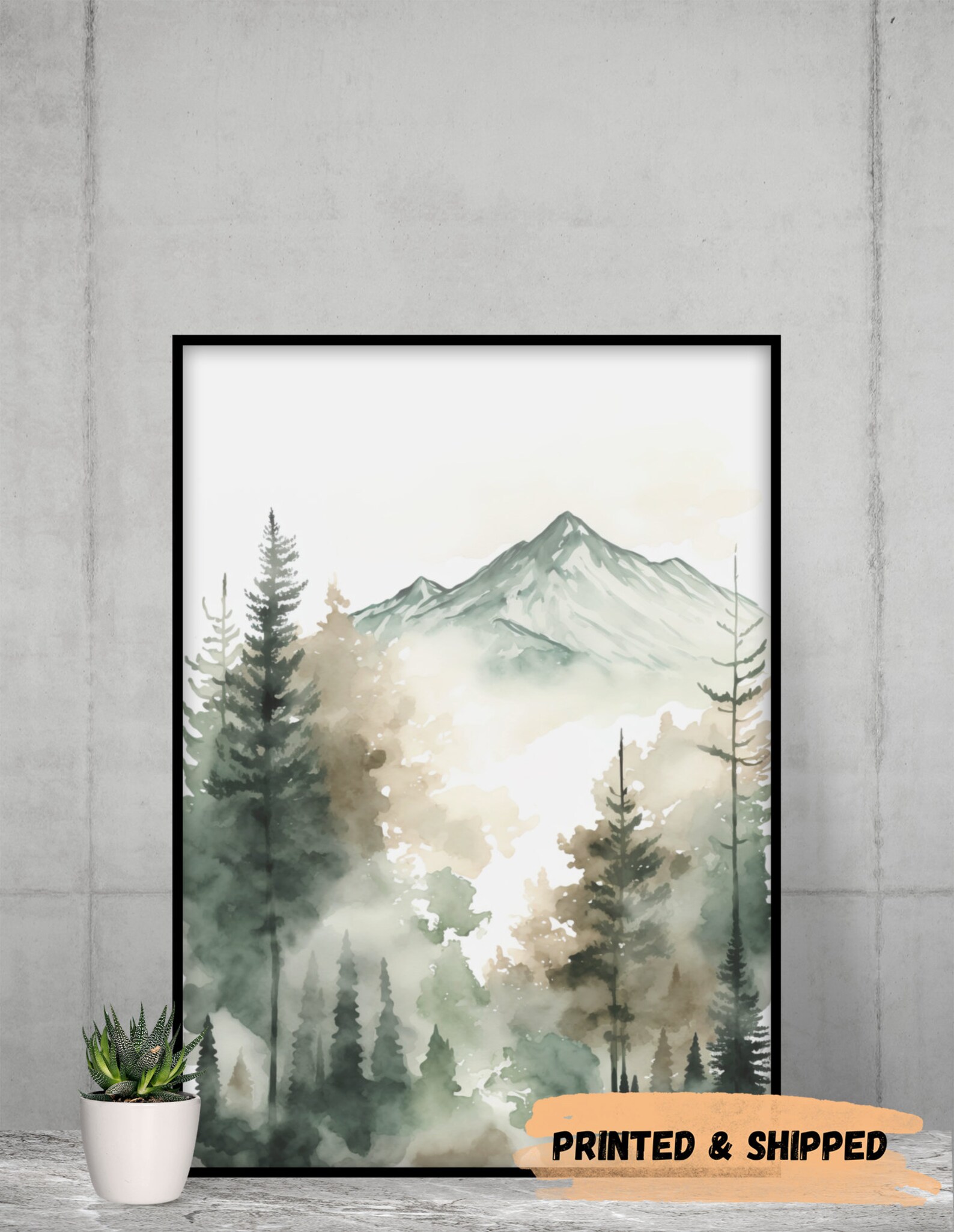 Forest Nursery Decor Art Prints, Set of 3, Mountain Nursery Wall Art ...