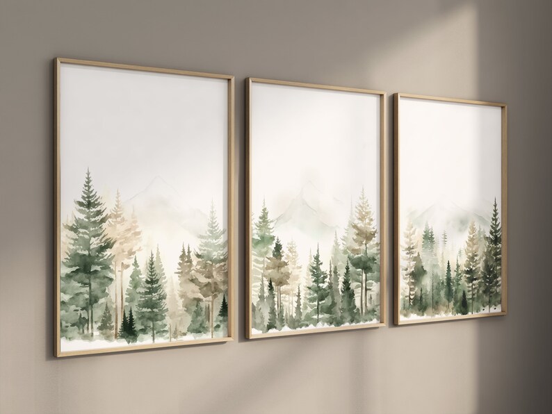 Mountain Nursery Decor Printable Set of 3 Nursery Wall Art - Etsy
