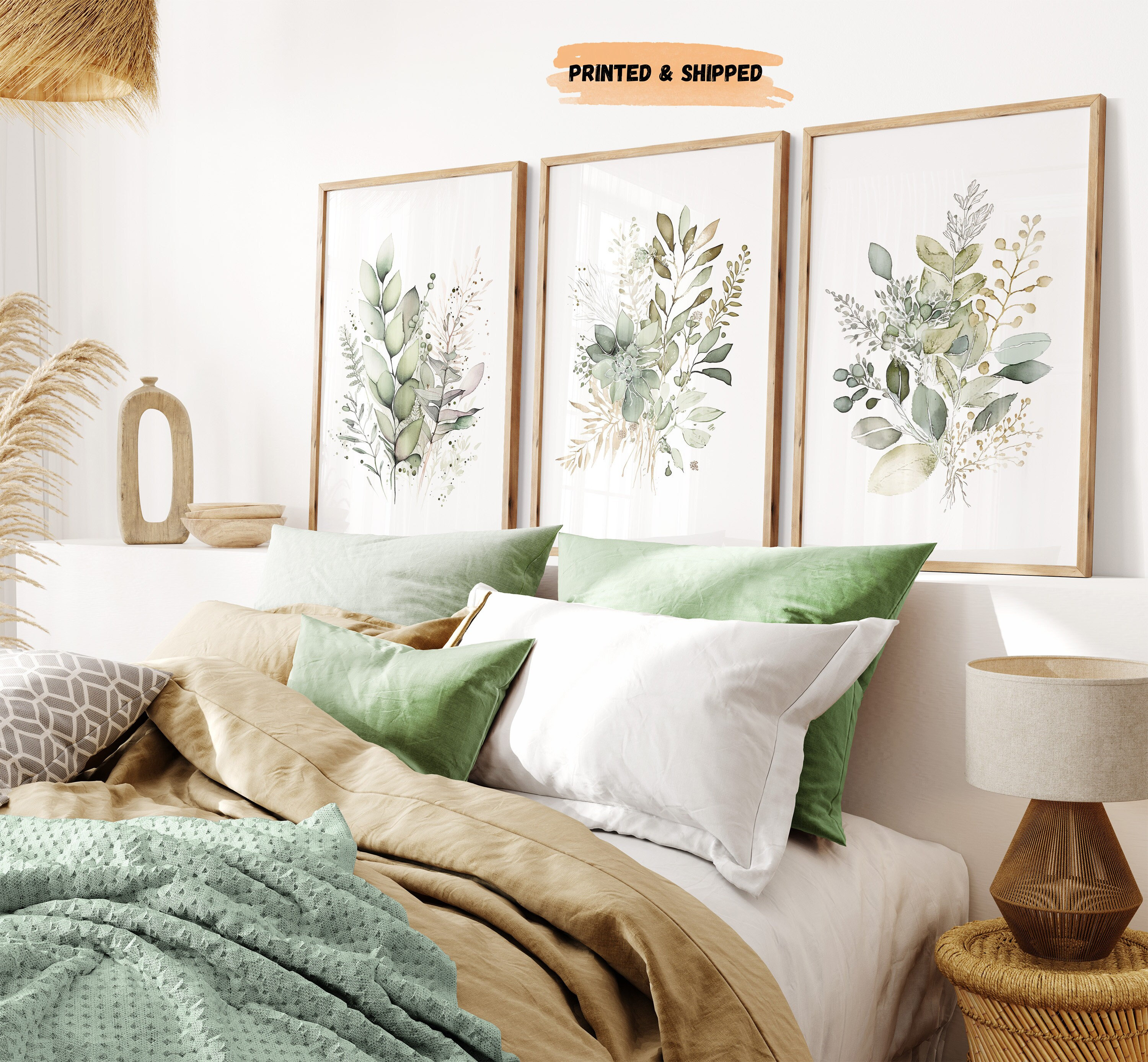 Pósteres Botánicos Para Decorar - Juego De 4 Lienzos 11x14 Pulgadas, Sin Marco, Estilo Bohemio