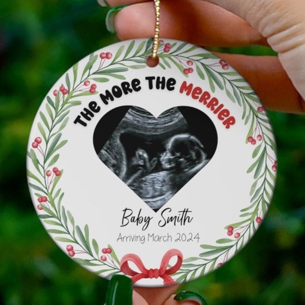 Personalized Ultrasound Ornament, Ultrasound Ornament, Pregnancy Announcement Christmas Ornament, Baby Announcement Ornament, New Baby Gift