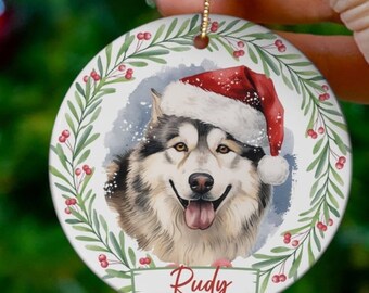 Ornement de Noël Husky, Ornement Husky personnalisé, Ornement de Noël pour chien Husky sibérien personnalisé, Cadeau Husky personnalisé, Cadeau personnalisé Husky