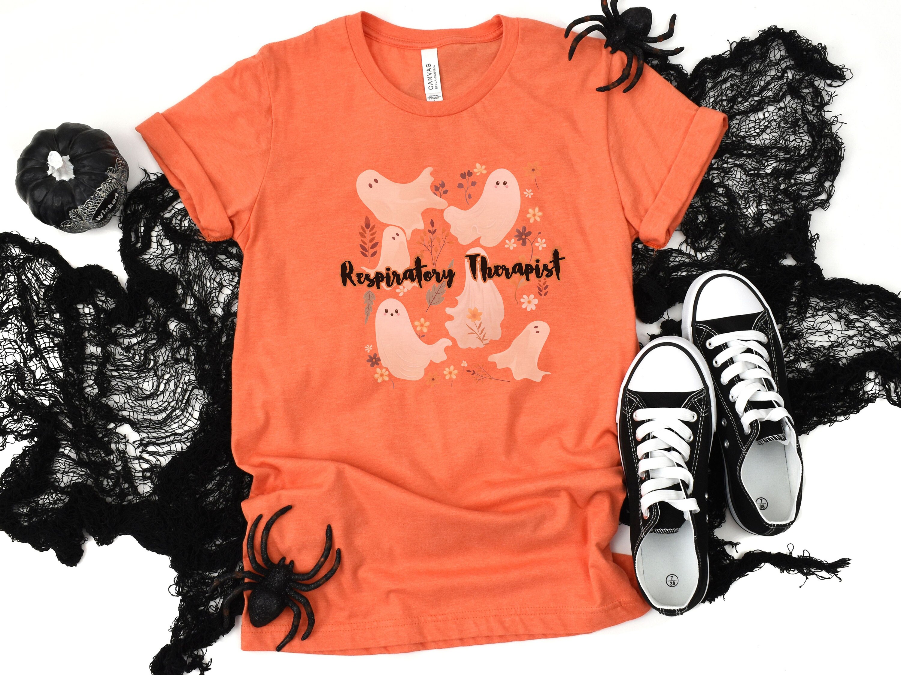 Discover Halloween Respiratory Therapist Shirt, Women's Halloween Nurse Shirt, RT Shirt, Nurse Respiratory Therapy Shirt, Pulmonologist Shirt