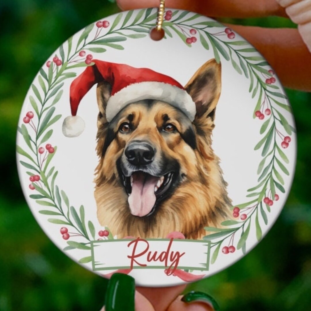 German Shepherd Christmas Ornament, German Shepherd Ornament, Custom