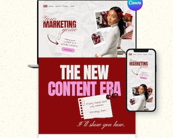 Canva Website Template for UGC Creators & Social Media Managers | Bold Red Business Portfolio