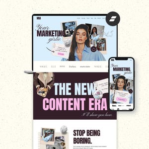 Plantilla web Showit para SMM y creadores / Plantilla web moderna para negocios de scrapbooking / Sitio web de portafolio con estilo llamativo