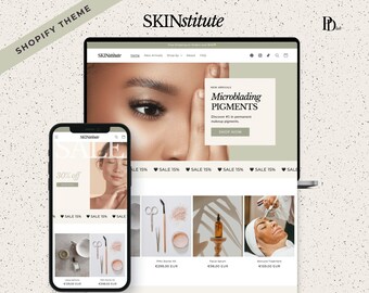 Beauty Website Template Shopify, Skincare Shopify Theme Template, Canva Editable Templates, Aesthetic Website Template | Esthetician