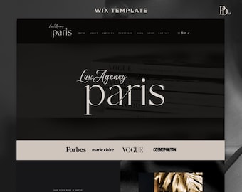 Luxury Wix Website Template for Agency, Minimal Wix Coach Website Template, Black Wix Ecommerce Template, Modern Wix Websites Template