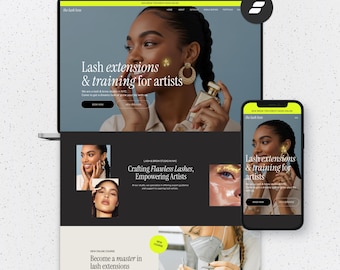 Showit Website Template for Lash Artists, Beauty Salons | Elegant Booking Website (Digital Download)