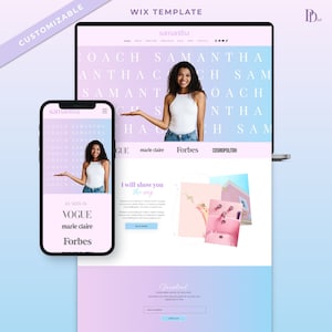 Agency Wix Website Template, Rainbow Lifestyle Fashion Coach Website Template, Bright Purple Colorful Wix Ecommerce Blog Template