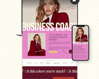 Showit Website Template for Coaches | Bold Red Business Coaching Website